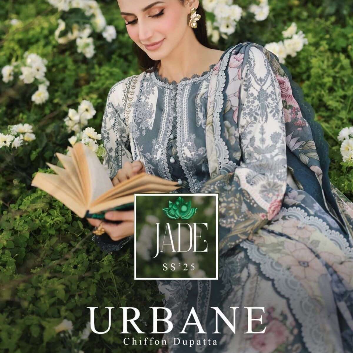 JADE URBANE LAWN 25 OPEN AND MODEL PIC BY JADE